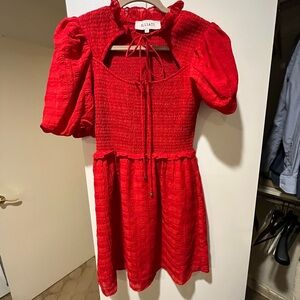 Elliatt Red Puff Sleeve Sundress Cocktail